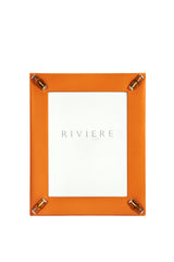 Frida Leather Picture Frame With Bamboo Corners & Metal Details