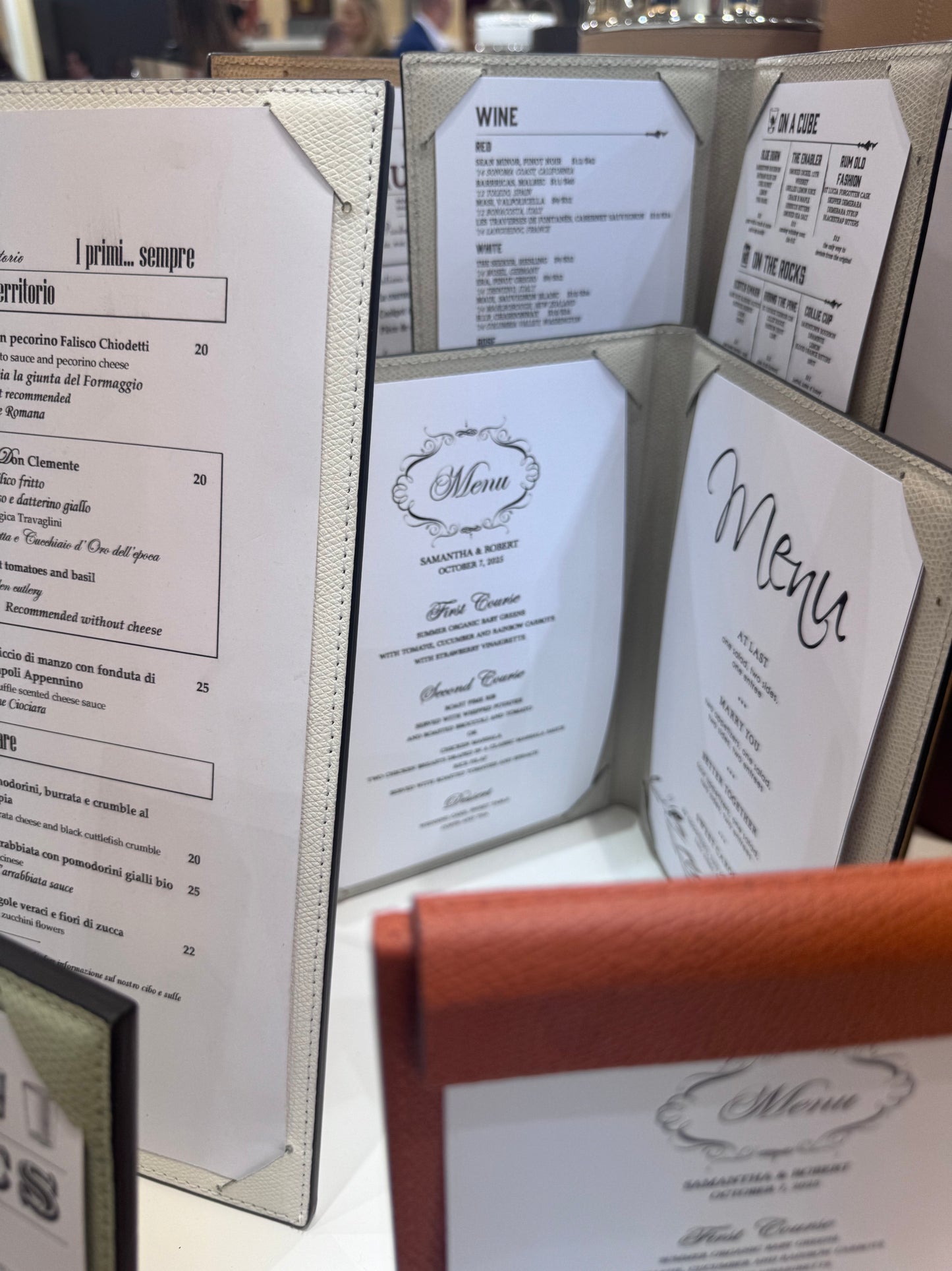 Bis Leather Double Menu Holder with Soft Padding on the Cover Side