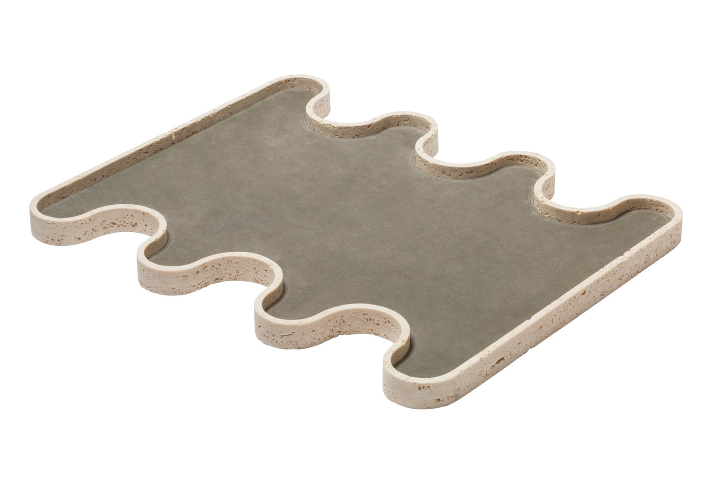 x Francesco Balzano Ossicle Plateau de valet en marbre avec insert en cuir