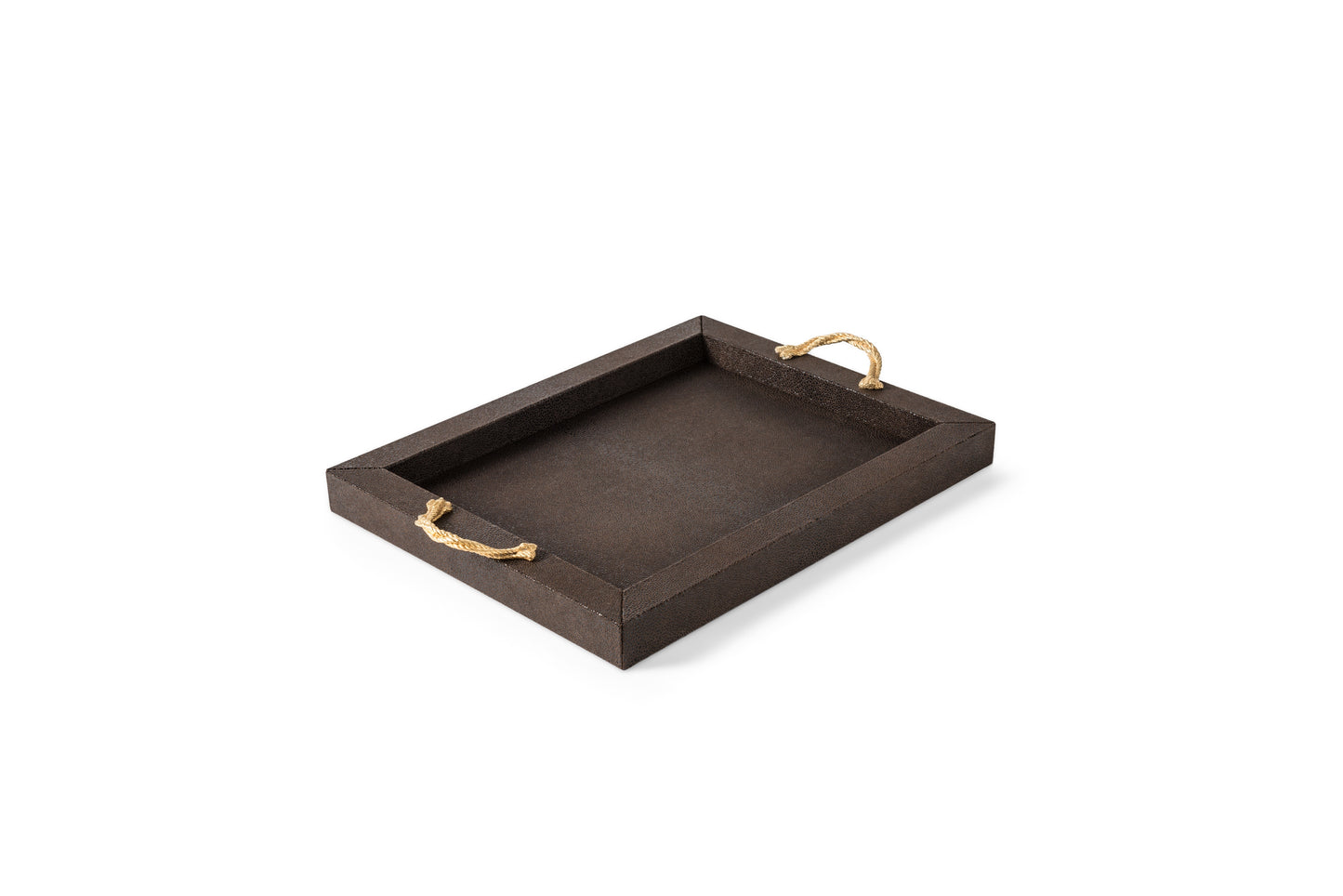 Thalia Tray by Pinetti | Wood base covered in leather | Metal handles with chrome or 24k gold finishing | Home Decor Serveware | 2Jour Concierge, your luxury lifestyle shop