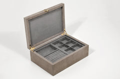 Prestige Leather-Covered Wood Jewellery Box with Suede Lining Big