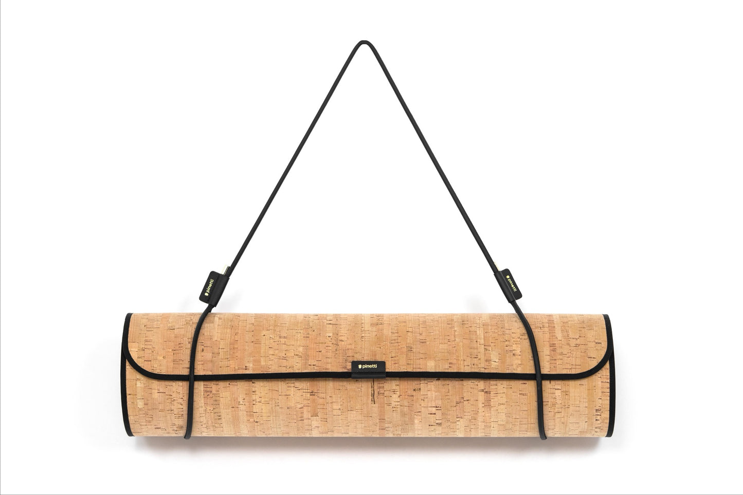 Pinetti Exercise Mat | Cork & Leather Mat: Cork top with non-slip technical backing, leather bolster sleeve, and carrying strap in chrome or shiny gold | Wellness / Fitness Accessories | 2Jour Concierge, your luxury lifestyle shop | luxury interiors, wellness décor, home gym accessories, boutique hotels, refined living, yacht décor, office décor, hospitality décor