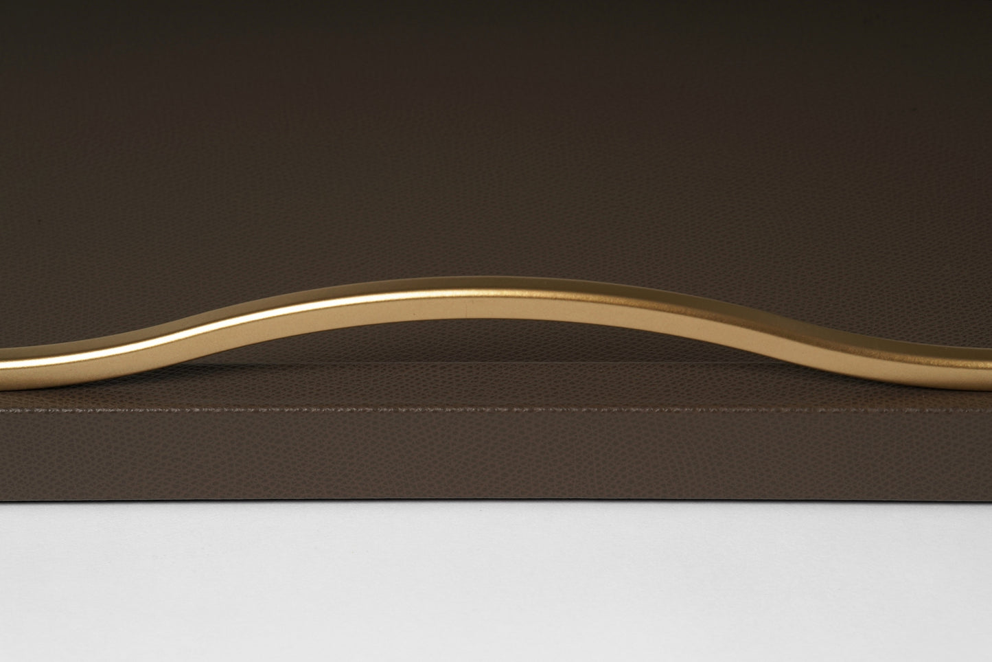 Pinetti Onda | Tray: Leather and wood with curved metal handles in chrome, burnished, or gold-toned finish and matte surface, available in square or rectangular formats, ideal for refined tabletop or lounge service | Tableware & Serveware / Trays | 2Jour Concierge, your luxury lifestyle shop