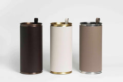 Leather-Covered Metal Umbrella Stand With Handle