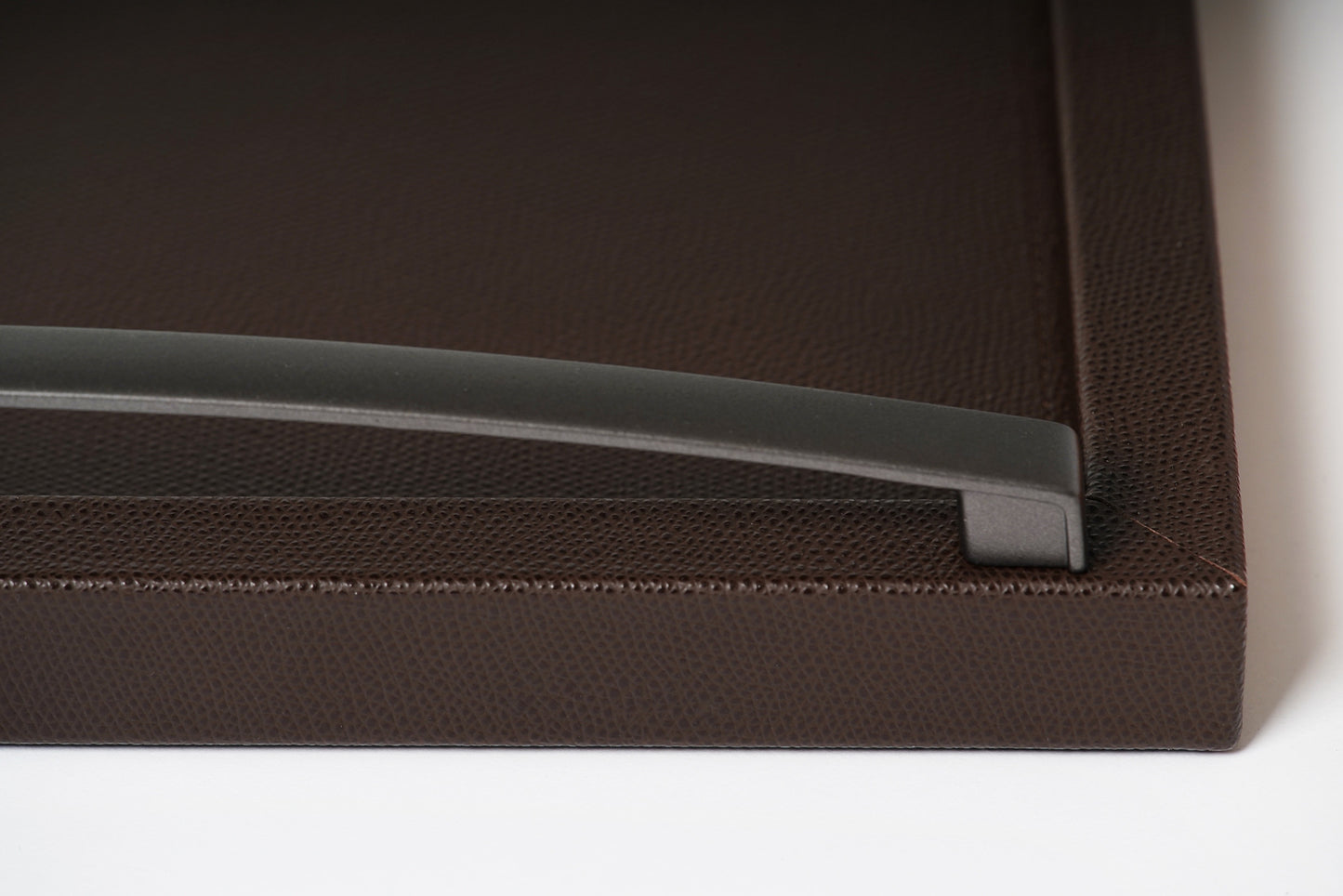 Pinetti Accademia | Tray: Leather and wood with chromed, burnished, or gold-toned metal handles and matte finish, available in square or rectangular shape, perfect for organized presentation or decorative use | Tableware & Serveware / Trays | 2Jour Concierge, your luxury lifestyle shop