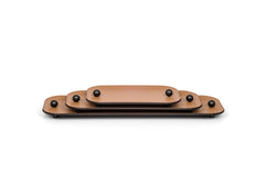 Olimpia Leather-Covered Metal Tray with Burnished Finish Rectangular Large