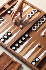 Eva Handwoven Leather-Covered Backgammon Case