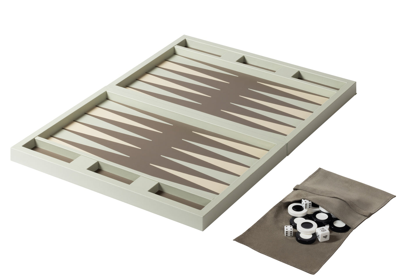 Riviere Eva Diamonds Backgammon Case | Leather-covered case with quilted diamonds padded leather lid and inlaid leather playing field | Includes two sets of shiny plexiglass backgammon checkers, 4 dice, and a doubling cube | Comes with a fine suede bag for storing pieces | Luxurious and elegant design | Home Decor and Games | 2Jour Concierge, your luxury lifestyle shop