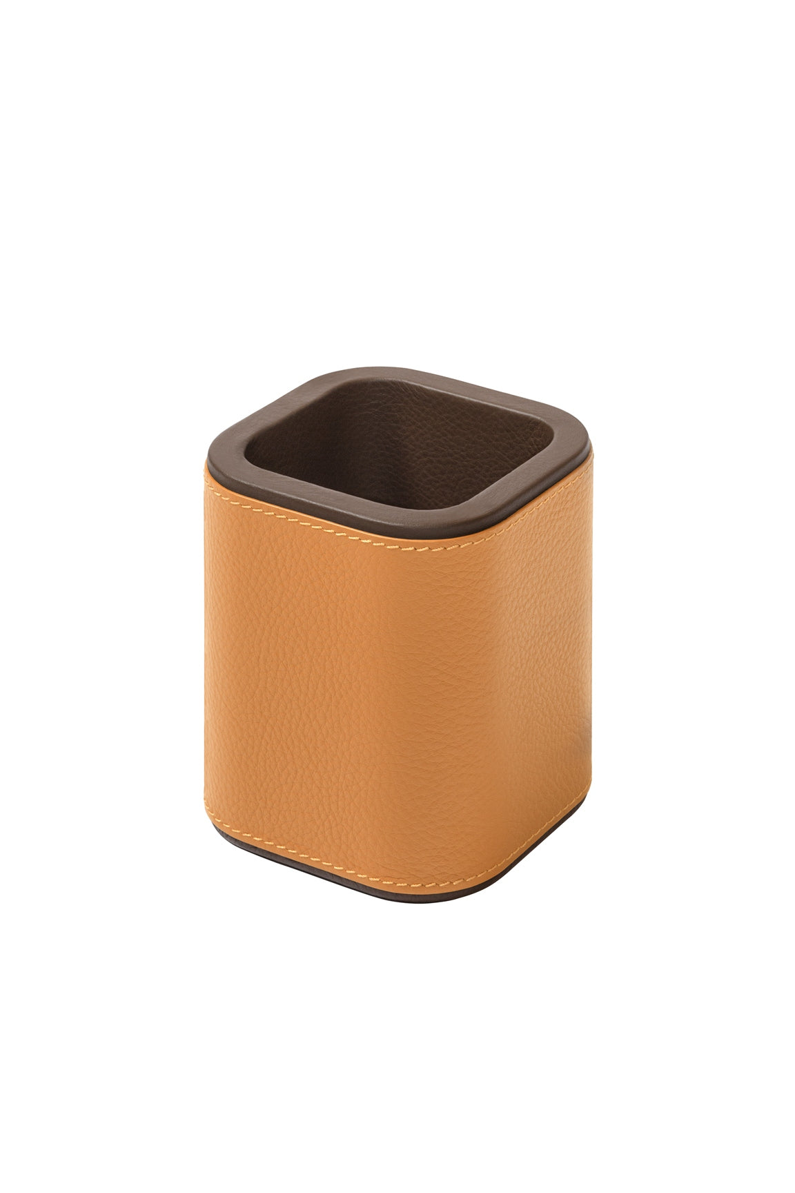 Giobagnara x Poltrona Frau Pen Holder | Leather-Covered Wood Structure | Made in Pelle Frau® Leather | Explore Premium Office Accessories at 2Jour Concierge, #1 luxury high-end gift & lifestyle shop