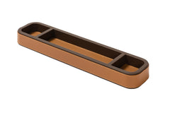 x Poltrona Frau Flat Leather-Covered Wood Pen Holder
