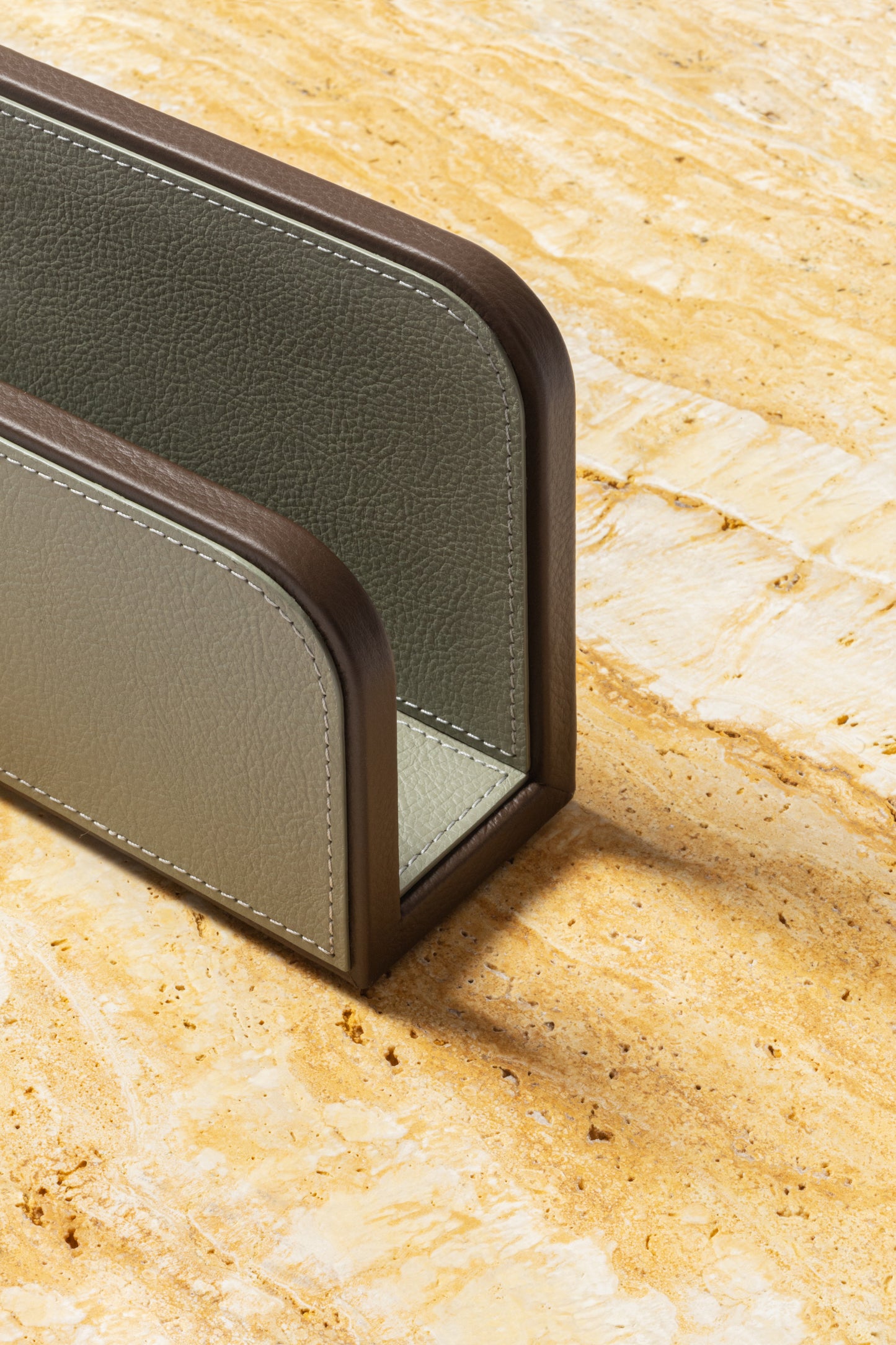Giobagnara x Poltrona Frau Envelope Holder | Leather-Covered Wood Structure | Made in Pelle Frau® Leather | Discover Luxury Office Accessories at 2Jour Concierge, #1 luxury high-end gift & lifestyle shop