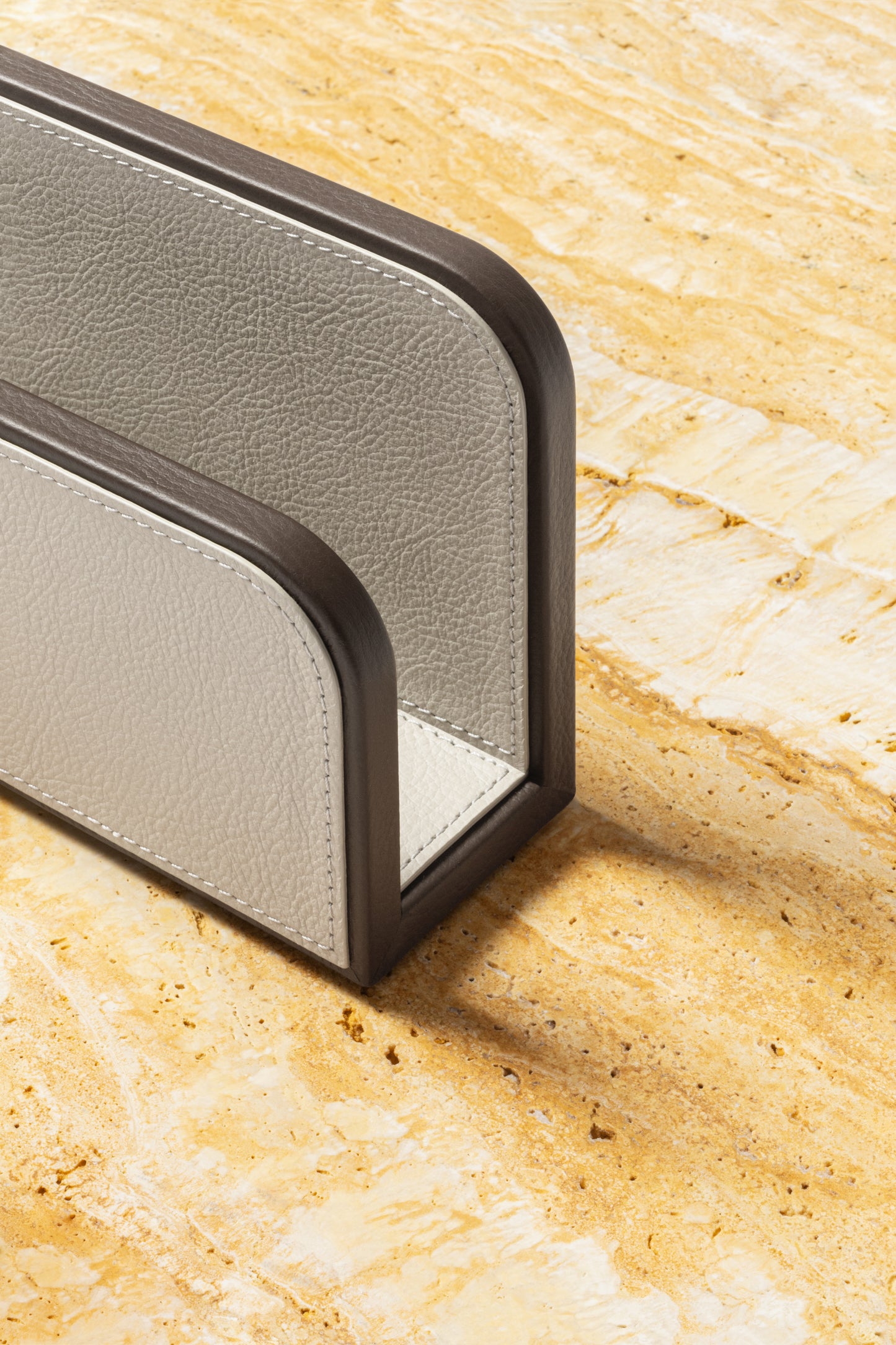 Giobagnara x Poltrona Frau Envelope Holder | Leather-Covered Wood Structure | Made in Pelle Frau® Leather | Discover Luxury Office Accessories at 2Jour Concierge, #1 luxury high-end gift & lifestyle shop