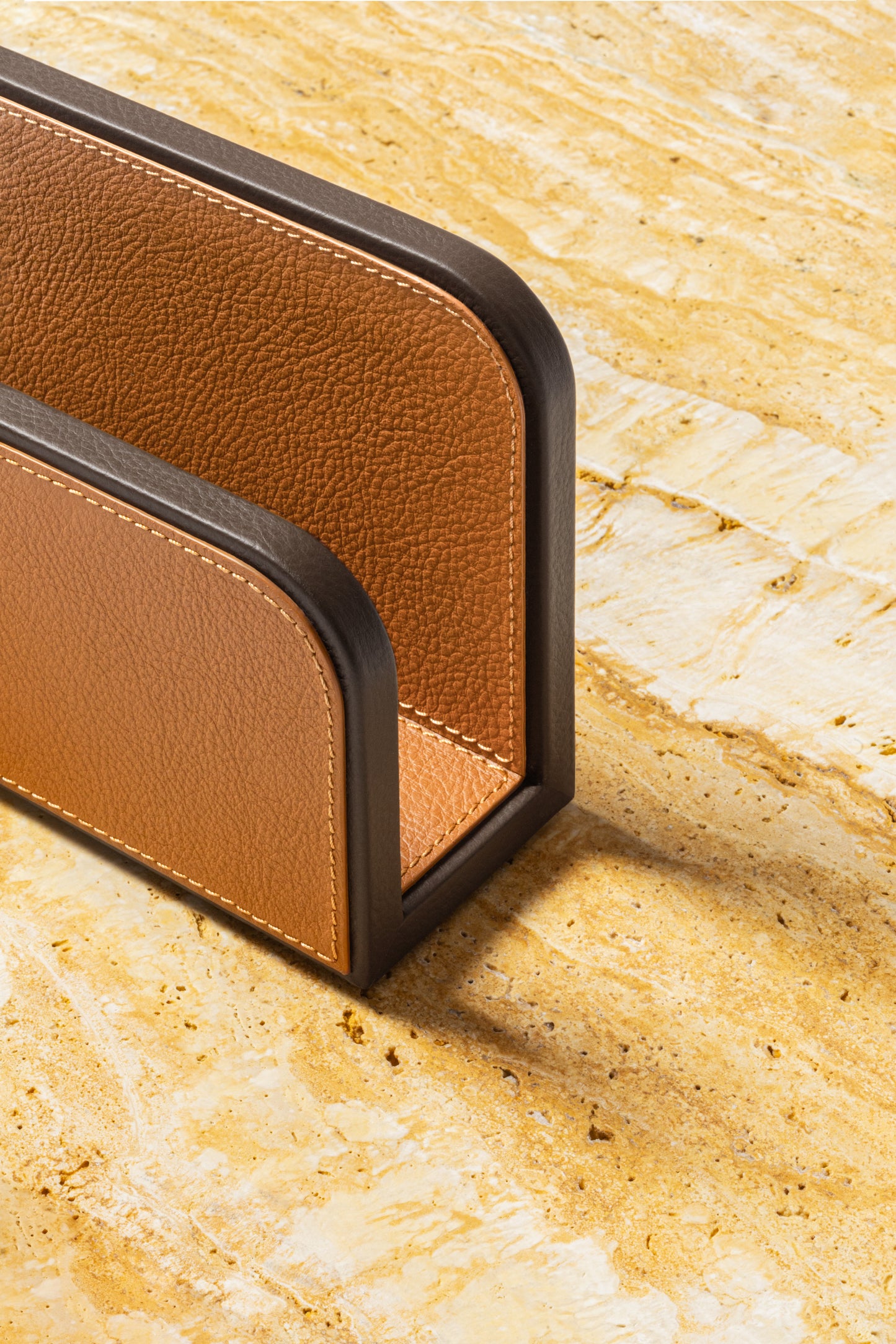 Giobagnara x Poltrona Frau Envelope Holder | Leather-Covered Wood Structure | Made in Pelle Frau® Leather | Discover Luxury Office Accessories at 2Jour Concierge, #1 luxury high-end gift & lifestyle shop