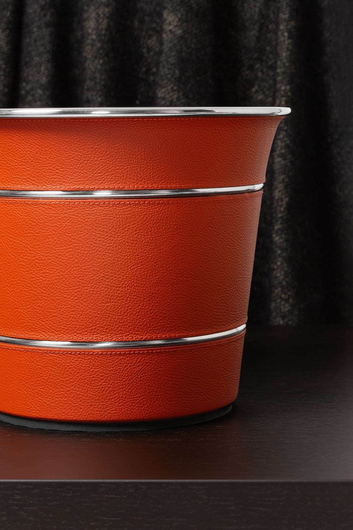 Giobagnara x Poltrona Frau Leather Champagne Bucket | Insulated Double-Chamber Polished Steel Structure | Elegant Leather Detailing | Sturdy and Stylish Design | Made in Pelle Frau® Leather | Elevate Your Champagne Experience at 2Jour Concierge, #1 luxury high-end gift & lifestyle shop