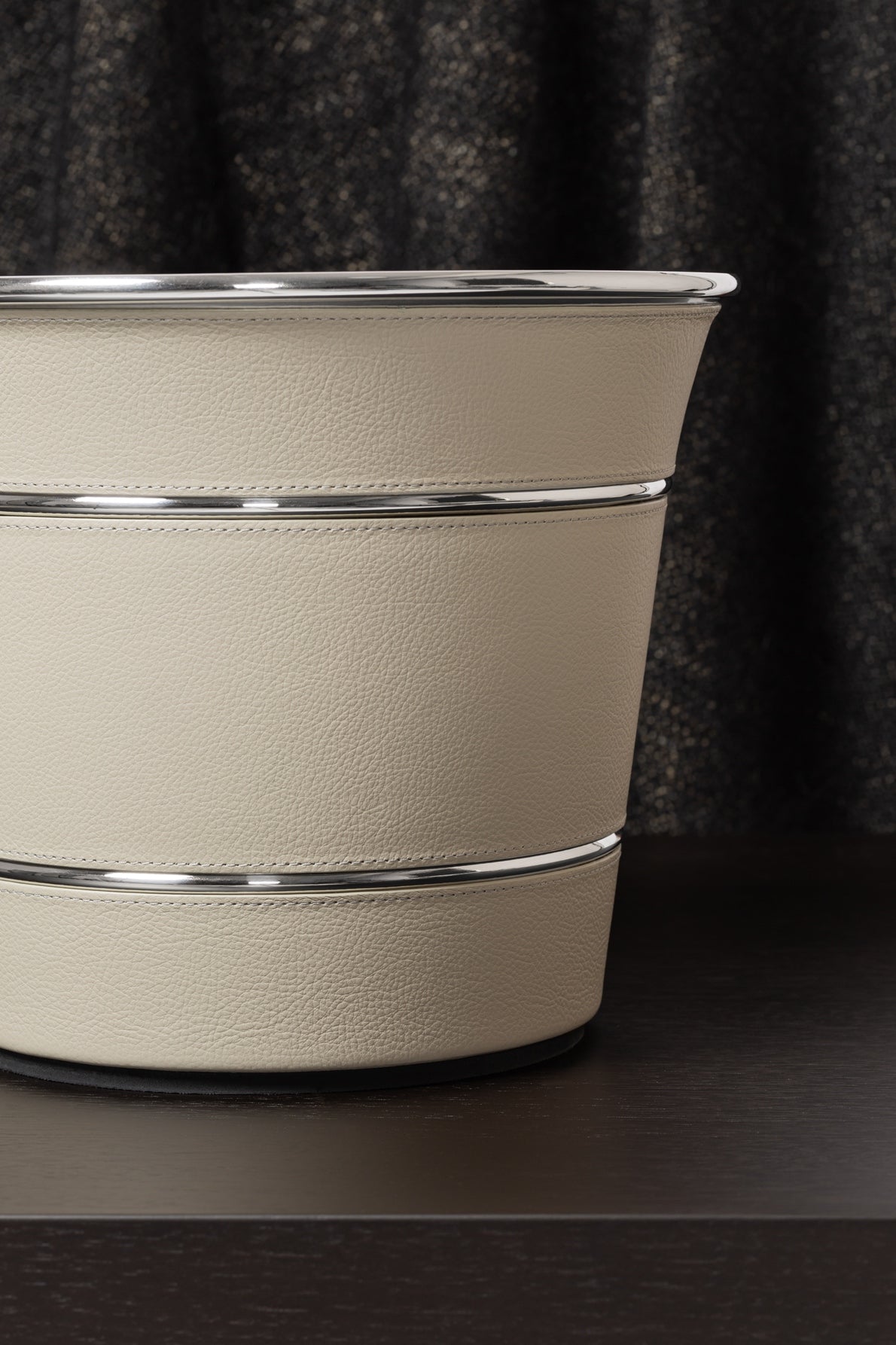 Giobagnara x Poltrona Frau Leather Champagne Bucket | Insulated Double-Chamber Polished Steel Structure | Elegant Leather Detailing | Sturdy and Stylish Design | Made in Pelle Frau® Leather | Elevate Your Champagne Experience at 2Jour Concierge, #1 luxury high-end gift & lifestyle shop