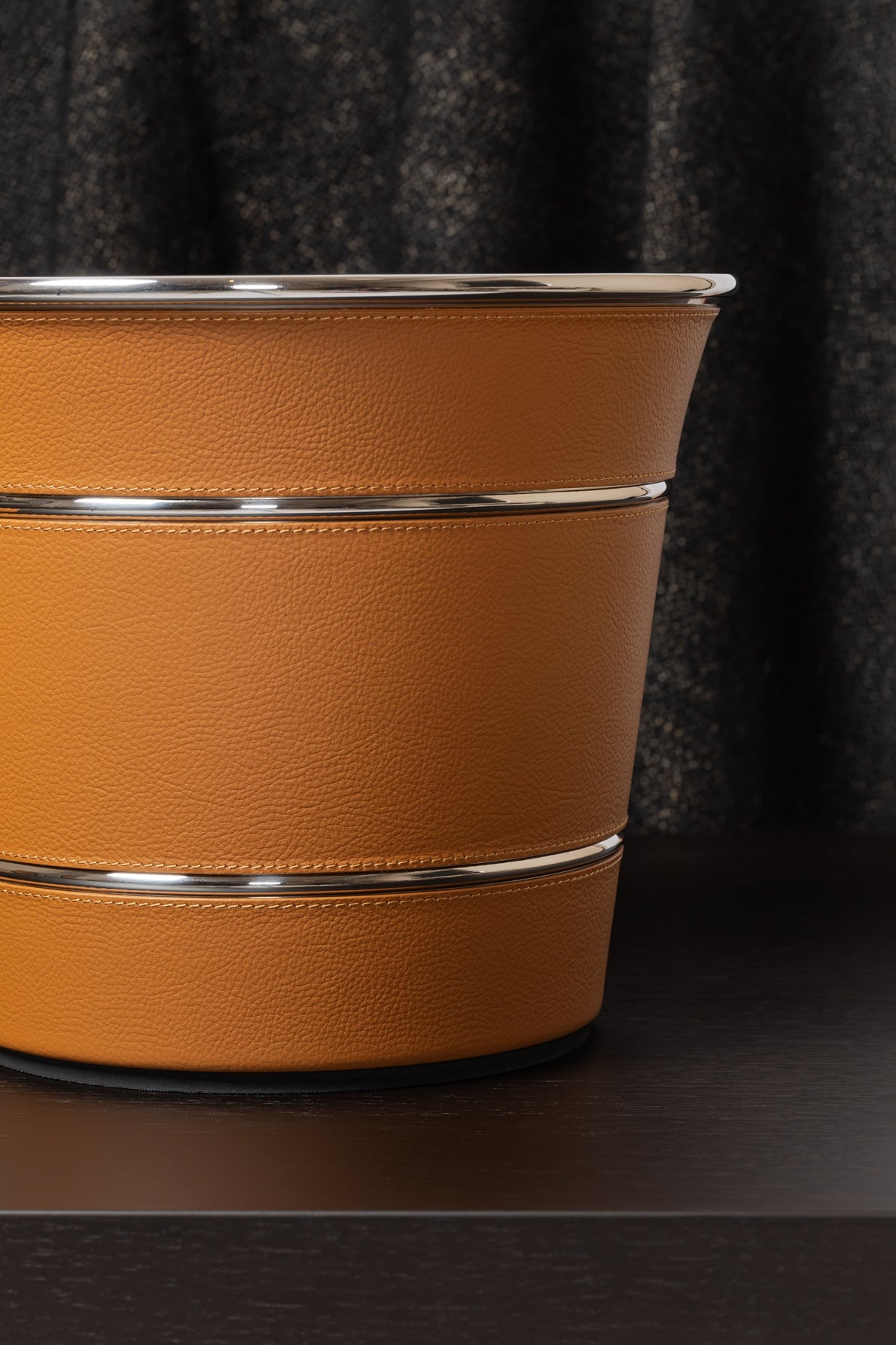 Giobagnara x Poltrona Frau Leather Champagne Bucket | Insulated Double-Chamber Polished Steel Structure | Elegant Leather Detailing | Sturdy and Stylish Design | Made in Pelle Frau® Leather | Elevate Your Champagne Experience at 2Jour Concierge, #1 luxury high-end gift & lifestyle shop