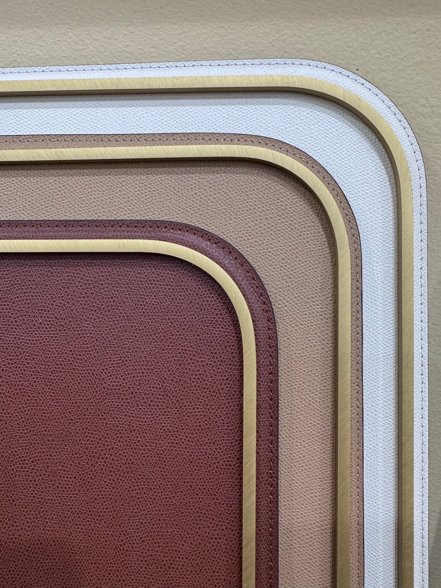 Rossini Leather-Covered Metal Tray Square L Brass