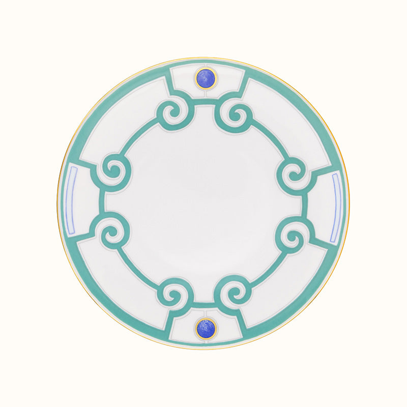 Robert Haviland & C. Parlon Grand Parc | Dinner Plate: Fine Limoges porcelain with turquoise scroll motif and smooth, glazed finish, ideal for elegant formal dining inspired by classical French garden design | Tableware & Serveware / Plates | 2Jour Concierge, your luxury lifestyle shop