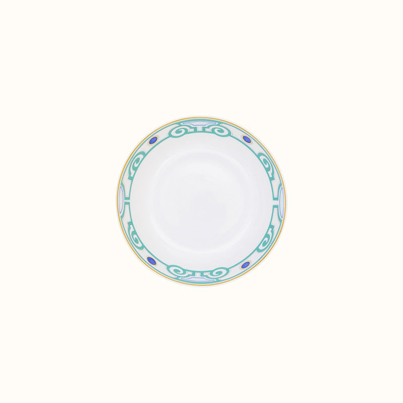 Robert Haviland & C. Parlon Grand Parc | Cereal Bowl: Fine Limoges porcelain with turquoise scroll motif and smooth, glazed finish, perfect for breakfast cereals or light fare | Tableware & Serveware / Bowls & Cereal Bowls | 2Jour Concierge, your luxury lifestyle shop