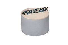 Dama Leather-Covered Round Box With Tortoise Handle