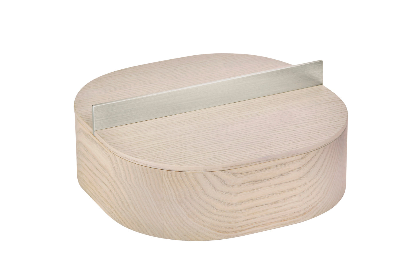 Riviere Dama Square Rounded Wood Box with Brushed Metal Handles | Wood Structure Available in Two Finishes | Brushed Metal Handle Options: Brushed Nickel or Antique Brass | Discover Luxury Wood Boxes at 2Jour Concierge, #1 luxury high-end gift & lifestyle shop