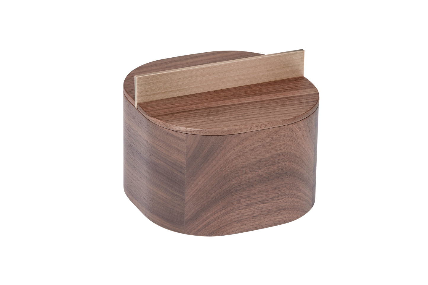 Riviere Dama Square Rounded Wood Box with Brushed Metal Handles | Wood Structure Available in Two Finishes | Brushed Metal Handle Options: Brushed Nickel or Antique Brass | Discover Luxury Wood Boxes at 2Jour Concierge, #1 luxury high-end gift & lifestyle shop