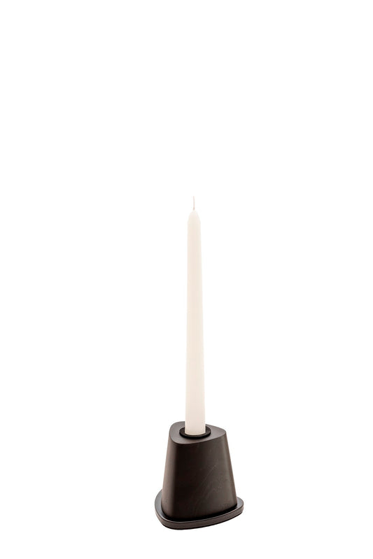 Giobagnara x Glenn Sestig Rockwell candle holder – wood | Sophisticated candle holder crafted from wood in dark walnut or wenge finishes | Features a brushed bronze or brushed brass metal base | A sleek design merging natural warmth and refined structure | Available in mini, small, medium, and large sizes | Home decor & candle holders | 2Jour Concierge, your luxury lifestyle shop