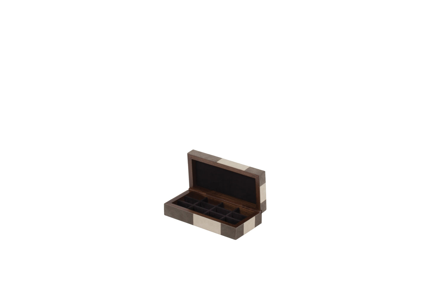 Giobagnara x Stéphane Parmentier: Flow Suede-Covered Wood Cufflinks Box | Stylish Accessory Organizer, Elegant Storage & Gift Item | 2Jour Concierge, #1 luxury high-end gift & lifestyle shop