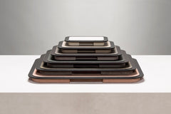 x Glenn Sestig Lloyd Tray: Leather-Covered Wood n°6, Rectangular
