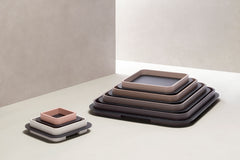 x Glenn Sestig Lloyd Tray with Frame: Leather-Covered Wood, Square