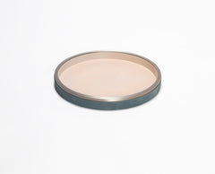 Dama Leather & Wood Tray Round