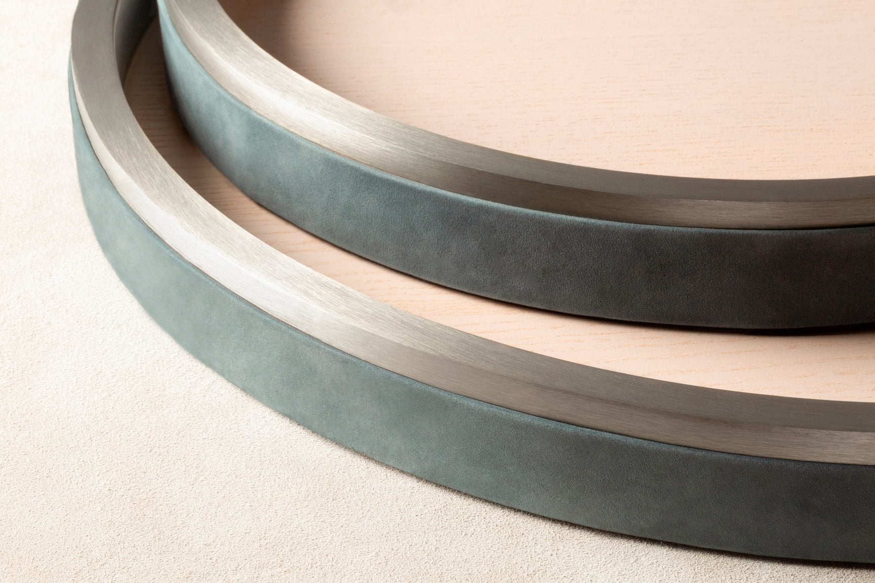 Riviere Dama Leather & Wood Round Tray | Partially Leather-Covered Wood Structure | Elegant and Functional Design | Perfect for Serving or Displaying Items | Explore Luxury Accessories at 2Jour Concierge, #1 luxury high-end gift & lifestyle shop