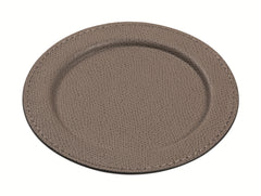 Circle Leather-Covered Metal Coaster
