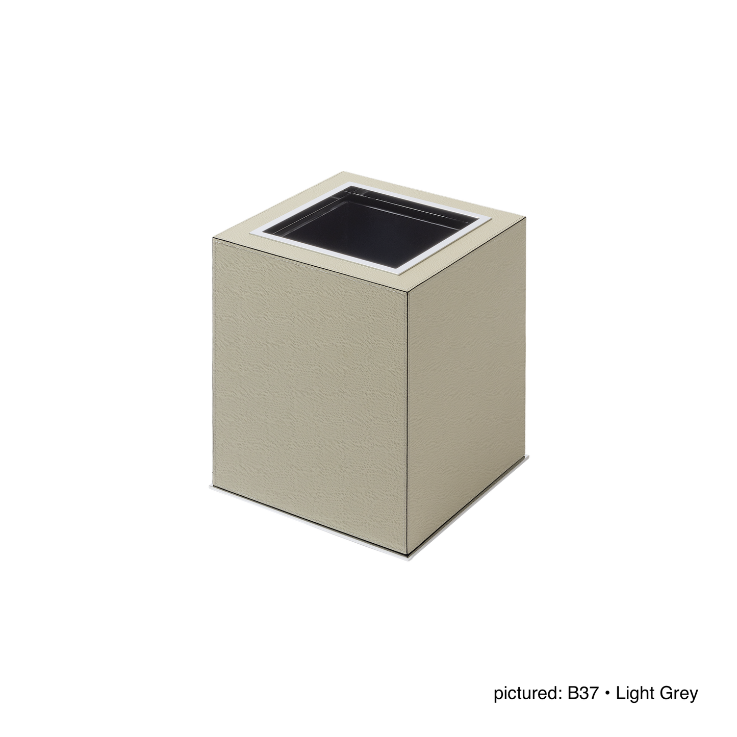 Giobagnara Firenze | Double Wall Bin: Leather with metal base, removable inner container and smooth finish, with non-slip waterproof rubber base | Office + Tech / Bins | 2Jour Concierge, your luxury lifestyle shop | luxury interiors, hospitality décor, elegant living, designer home accessories, boutique hotels, refined lifestyle, yacht décor, office décor, executive interiors