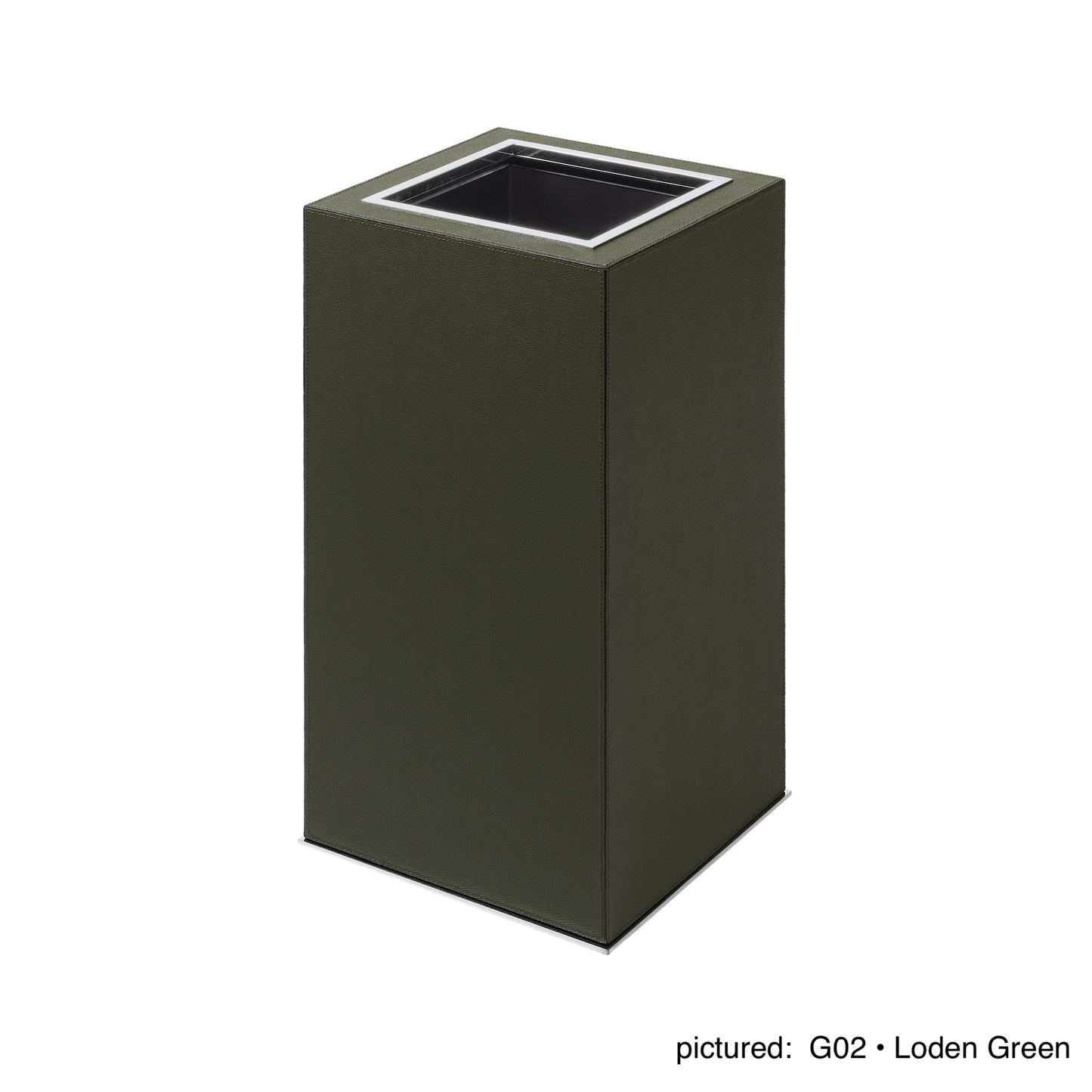 Giobagnara Firenze | Double Wall Bin: Leather with metal base, removable inner container and smooth finish, with non-slip waterproof rubber base | Office + Tech / Bins | 2Jour Concierge, your luxury lifestyle shop | luxury interiors, hospitality décor, elegant living, designer home accessories, boutique hotels, refined lifestyle, yacht décor, office décor, executive interiors