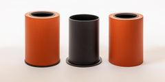 Positano Leather-Covered Wood & Metal Double Wall Bin