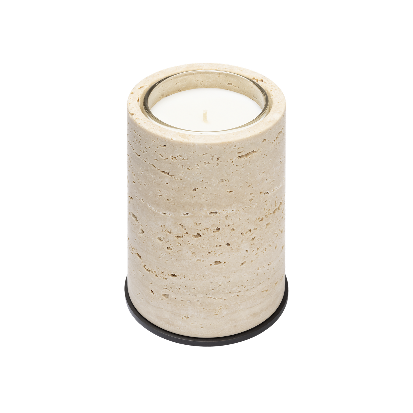 Giobagnara Positano | Candle Holder: Marble with metal base and smooth finish, with removable wax candle insert | Decor / Vases & Candle Holders | 2Jour Concierge, your luxury lifestyle shop | luxury interiors, hospitality décor, elegant living, designer home accessories, boutique hotels, refined lifestyle, yacht décor