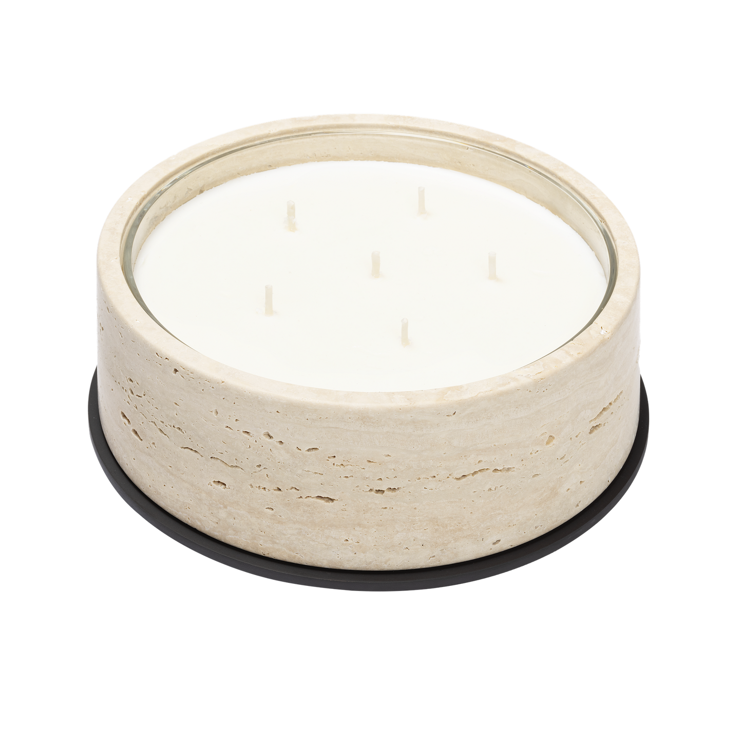 Giobagnara Positano | Candle Holder: Marble with metal base and smooth finish, with removable wax candle insert | Decor / Vases & Candle Holders | 2Jour Concierge, your luxury lifestyle shop | luxury interiors, hospitality décor, elegant living, designer home accessories, boutique hotels, refined lifestyle, yacht décor