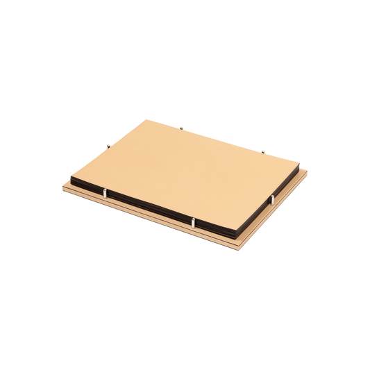 Giobagnara | David Placemat Holder: Leather-covered placemat holder with metal pins and multiple shape options | Serveware + Hospitality / Placemats & Underplates | 2Jour Concierge, your luxury lifestyle shop | premium table organization for expensive interiors, dining tables, hospitality settings, and curated table compositions