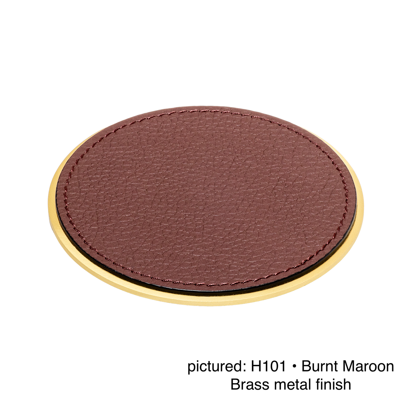 Trafalgar Leather-Covered Coaster with Metal Core