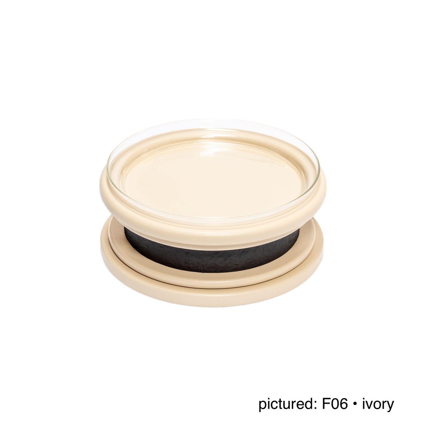 Giobagnara | Dune Raised Tray: Leather-covered raised tray with removable glass dish | Serveware + Hospitality / High Trays | 2Jour Concierge, your luxury lifestyle shop | luxury serving pieces, premium display trays for expensive interiors, dining tables, lounges, and curated hospitality spaces