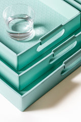 x Elie Saab Monogram Tablett aus Regeneratleder Nr. 2, rechteckig