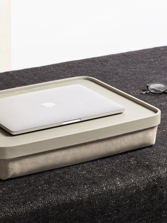 Giobagnara x Poltrona Frau Laptop Tray | Leather-Covered Wood Structure | Soft Padding with Microbead Filling | Top Made in Pelle Frau® Leather | Ideal for Tablets and Laptops | Discover Luxury Accessories at 2Jour Concierge, #1 luxury high-end gift & lifestyle shop