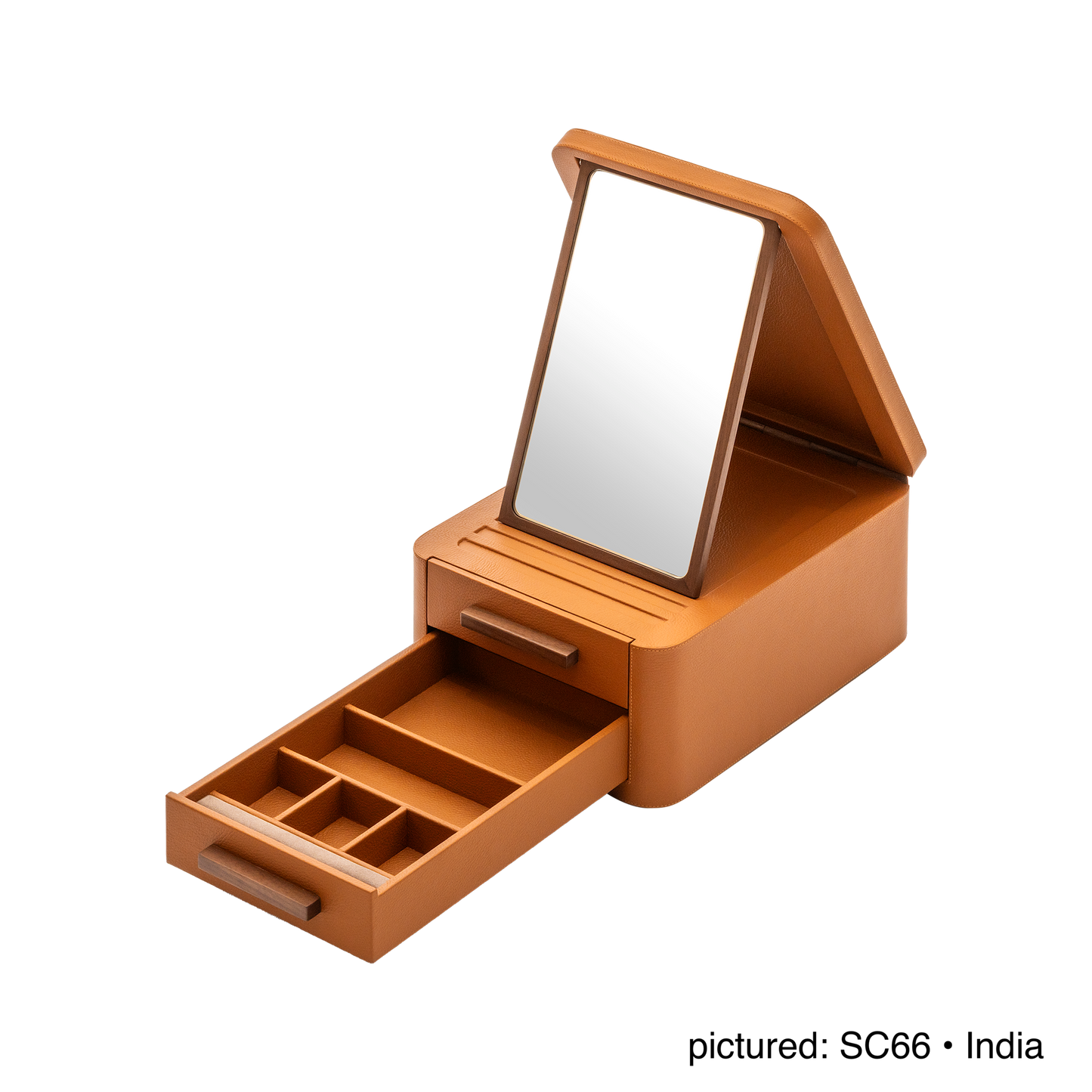 Giobagnara | Jewellery Box Pelle Frau®: Leather-covered box with mirror and compartmentalized drawers | Jewelry Storage | 2Jour Concierge | luxury jewellery organisers