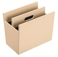 Edith Leather-Covered Wood Magazine Holder