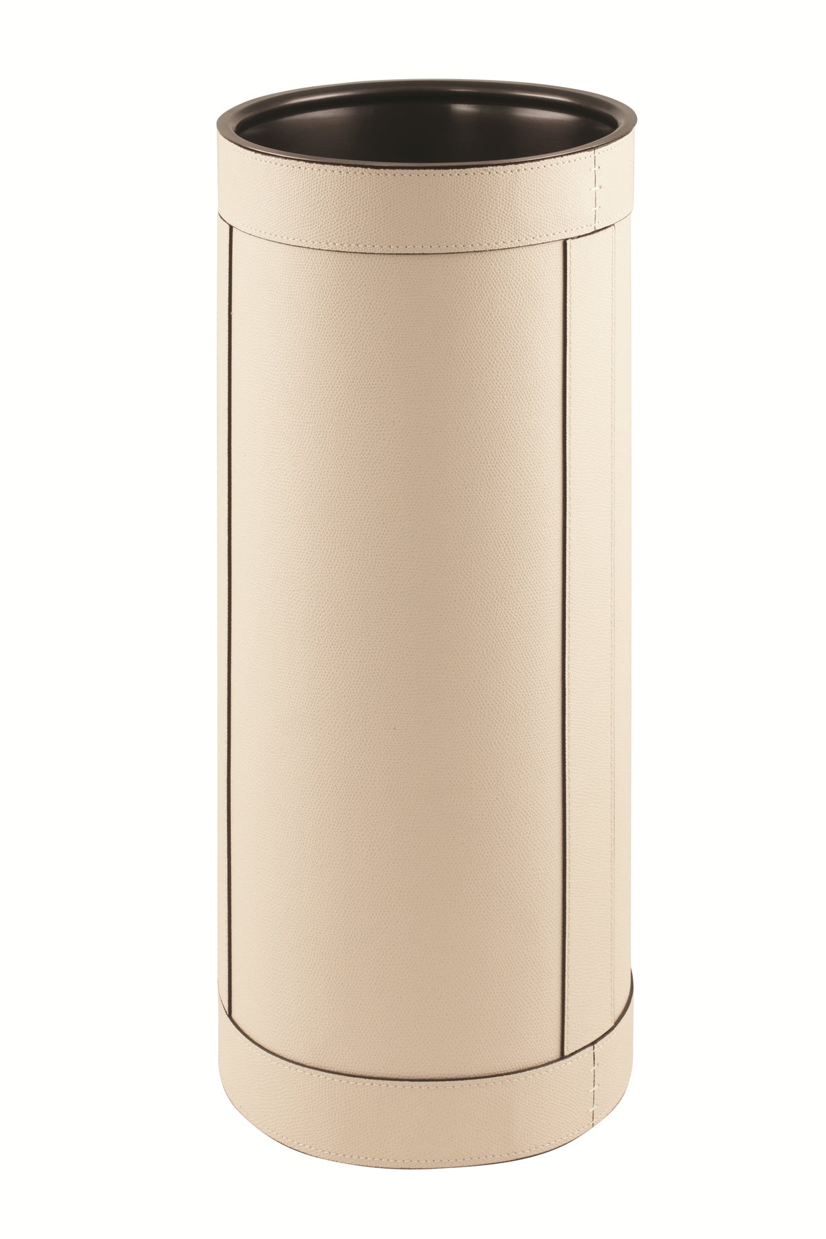 Giobagnara Pierre Round Leather-Covered Metal Umbrella Stand | Elegant and Functional Design | Perfect for Entryway Organization | Explore a Range of Luxury Home Accessories at 2Jour Concierge, #1 luxury high-end gift & lifestyle shop