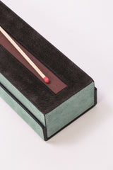 Parma Leather-Covered Wood Giant Matches Holder w Strike Pad & Magnetic Closure