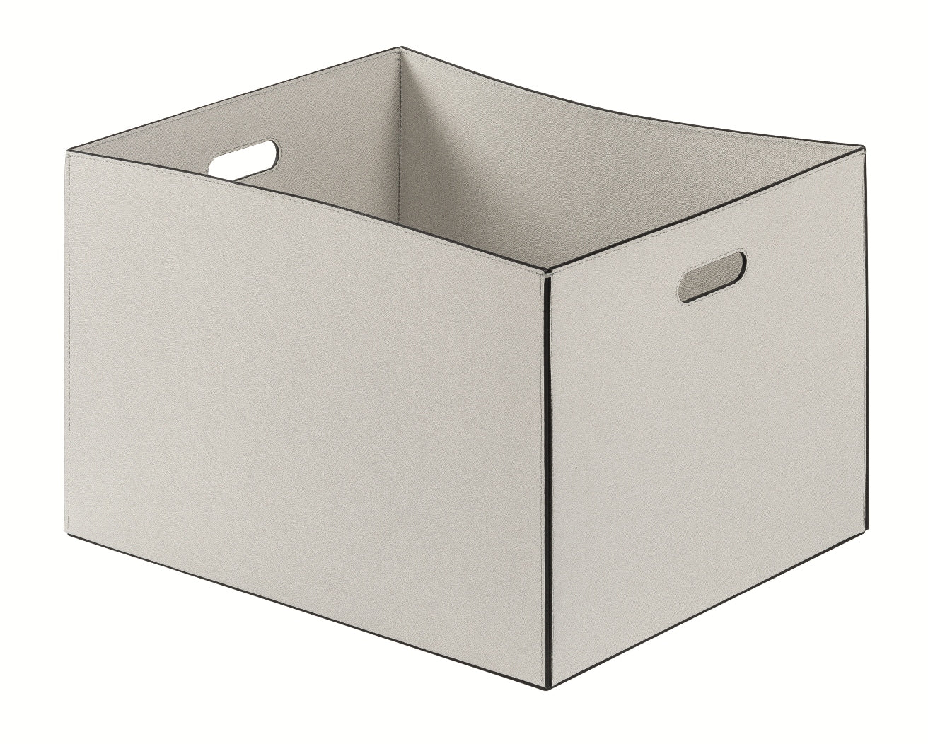 Marea Leather Storage Basket with Side Handles Rectangular L