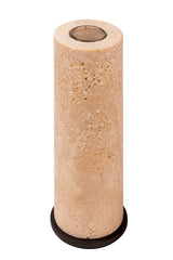 Positano Marble Travertine Vase with Removable Clear Glass Container