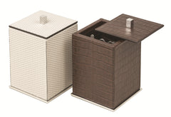 Firenze Stainless Steel Manicure Travel Set with Leather-Covered Wood Box